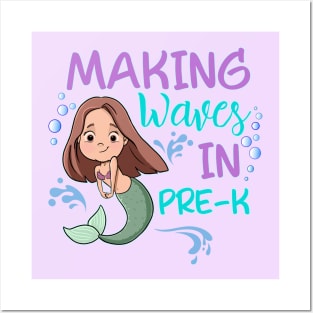 Mermaid Pre-K Making Waves Pre K Posters and Art